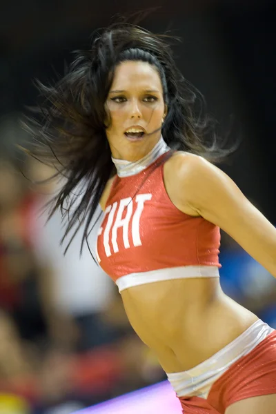 Cheerleader perform during the  FIBA EuroBasket 2007 game between Spain and Germany — Stock Photo, Image