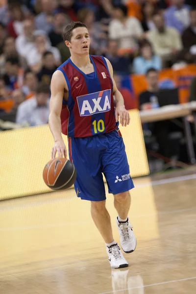 Jugadores durante el partido entre Valencia Basket contra Barcelona — Foto de Stock