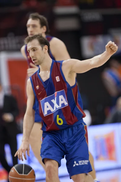 Spieler während des Spiels valencia basket gegen barcelona — Stockfoto
