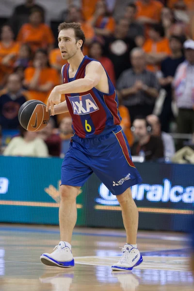 Jugadores durante el partido entre Valencia Basket contra Barcelona — Foto de Stock