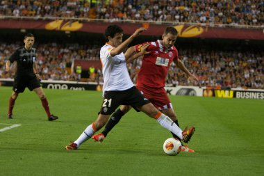 Parejo topu uefa Avrupa Ligi yarı final maç sırasında sürücüler.