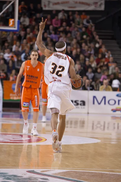 Spanish ACB League Pamesa Valencia against Akasvayu Girona — Stock Photo, Image