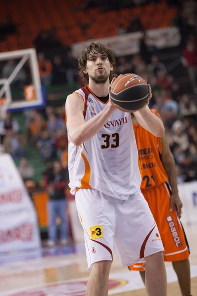 Spanish ACB League Pamesa Valencia against Akasvayu Girona — Stock Photo, Image