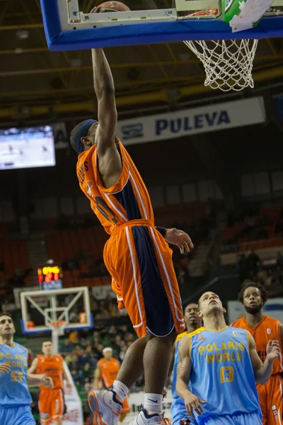 Valencia Basket against Polaris World Murcia — Stock Photo, Image