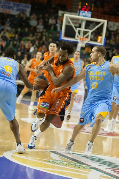 Valencia Basket against Polaris World Murcia — Stock Photo, Image