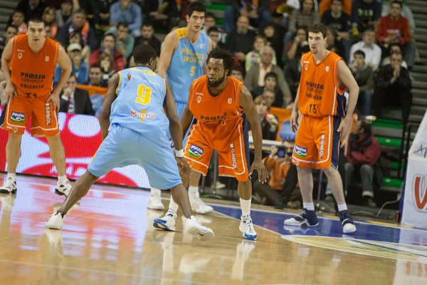 Valencia Basket against Polaris World Murcia — Stock Photo, Image