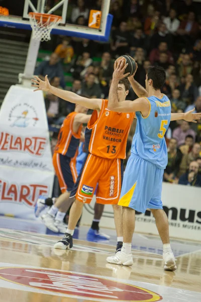 Valencia Basket against Polaris World Murcia — Stock Photo, Image