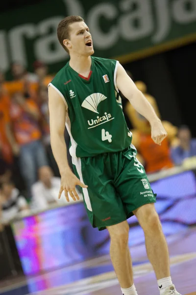 Valencia kosár ellen unicaja malaga — Stock Fotó