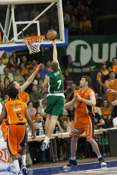 Valencia mand tegen unicaja malaga — Stockfoto