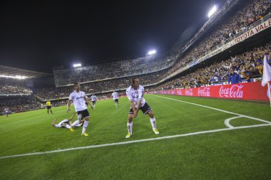 Valdez gol İspanya Kupası maçı sırasında kutluyor.