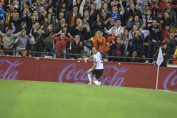 Soldado slaví svůj gól — Stock fotografie