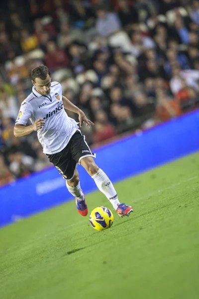 Soldado durante a partida da Taça Espanhola — Fotografia de Stock