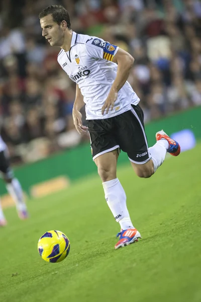 Soldado durante a partida da Taça Espanhola — Fotografia de Stock