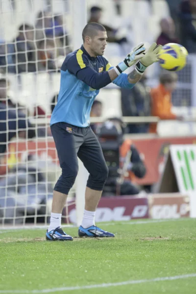 Victor Valdez durante o jogo da Liga Espanhola — Fotografia de Stock