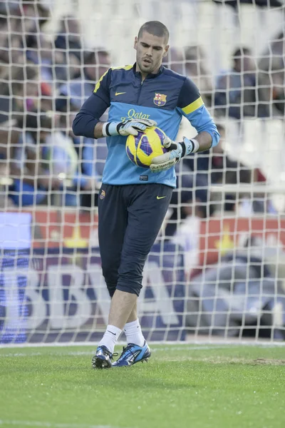 Victor Valdez during Spanish League match — Stock Photo, Image