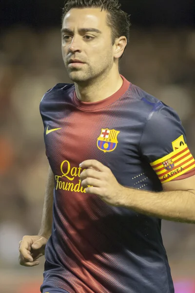 Xavi Hernández tijdens Spaanse competitiewedstrijd — Stockfoto