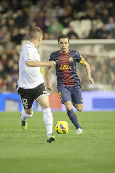 Xavi Hernández tijdens Spaanse competitiewedstrijd — Stockfoto