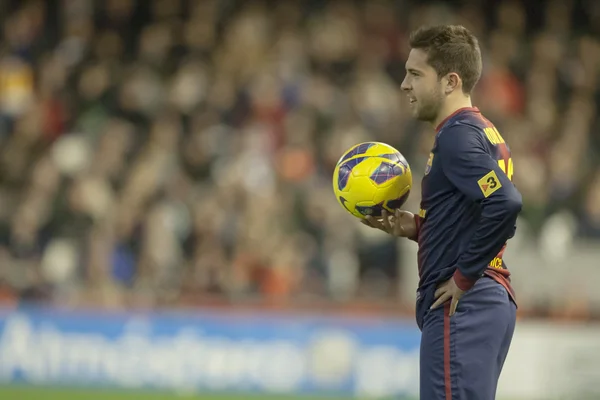 Jordi Alba durante o jogo da Liga Espanhola — Fotografia de Stock