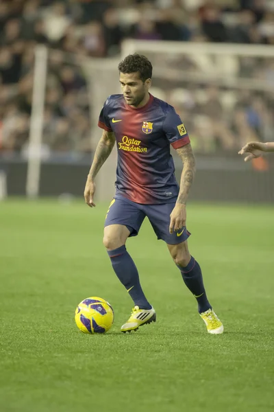 Dani Alves durante o jogo da Liga Espanhola — Fotografia de Stock