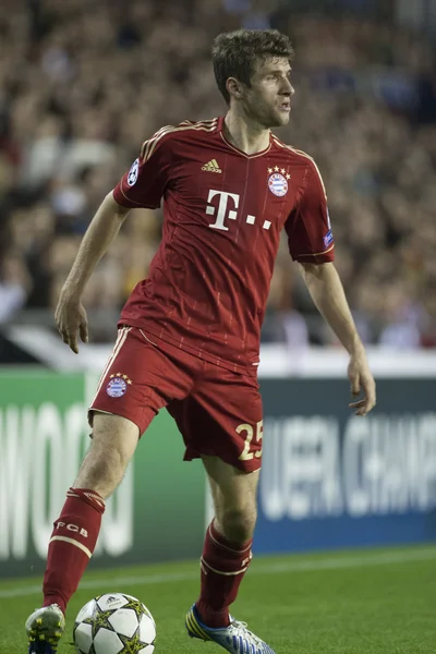 Thomas muller under uefa champions league-match — Stockfoto