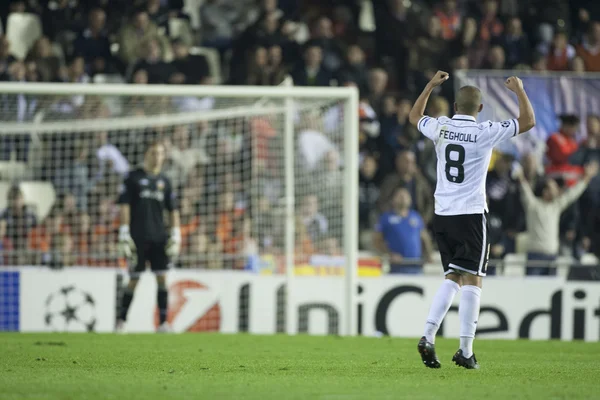 Sofiane Feghouli feiert sein Tor — Stockfoto