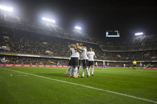 Jogadores durante o jogo da Liga Espanhola de Futebol — Fotografia de Stock