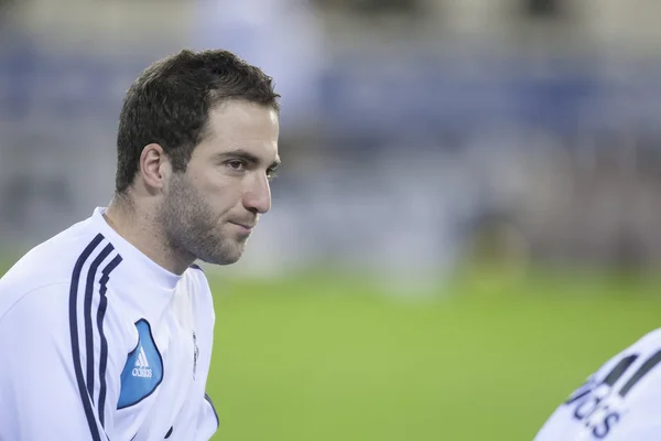 Gonzalo higuain tijdens Spaanse soccer league wedstrijd — Stockfoto