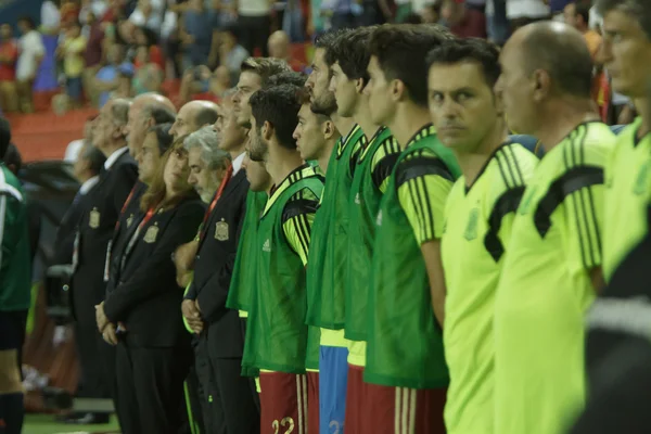 Os jogadores substitutos da equipe espanhola — Fotografia de Stock