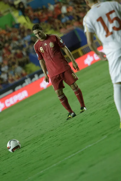 Midfielder Koke ready to take a free kick — Stock Photo, Image