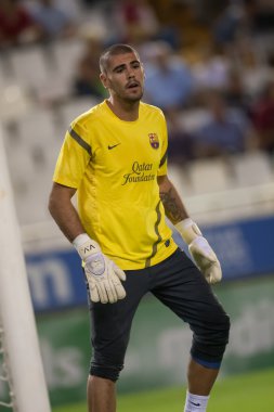 maç sırasında Victor valdes