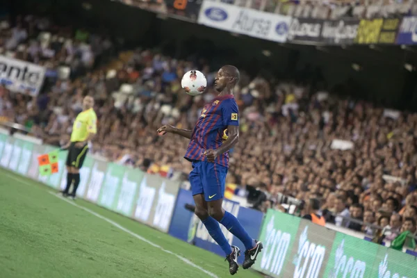 Abidal v akci — Stock fotografie