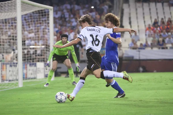 Sergio Canales and David Luis in action — Stock Photo, Image
