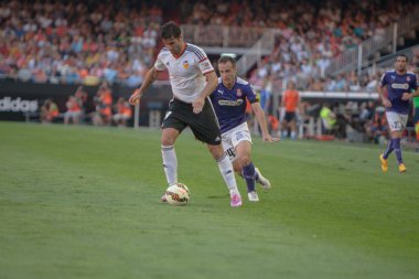 Valencia oyuncu barragan ve rcd espanyol oyuncu dağlardır eylem
