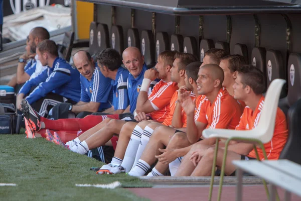 Bench with Valencia players — Stock Photo, Image