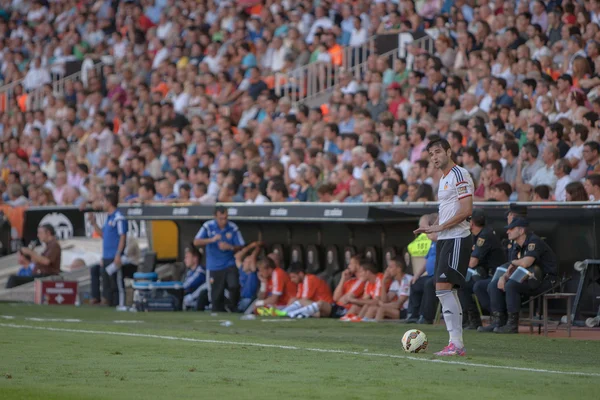 Valencia player during the game — Stock Photo, Image