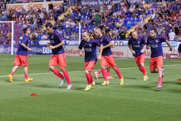 Les joueurs de Barcelone se réchauffent — Photo