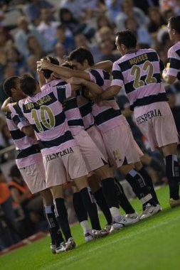 Espanyol oyuncuların gol kutlamak