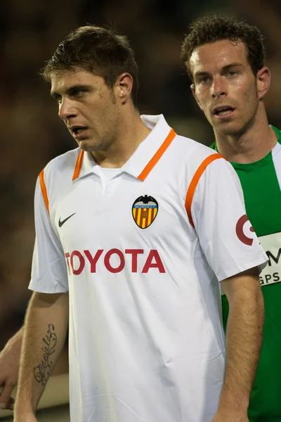 Fernando Vega (r) e Joaquín (l) durante o jogo — Fotografia de Stock