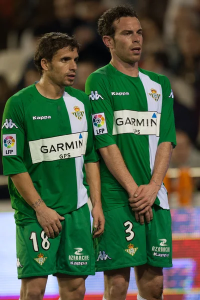 Fernando Vega (r) y Alberto Rivera (l) durante el partido — Foto de Stock