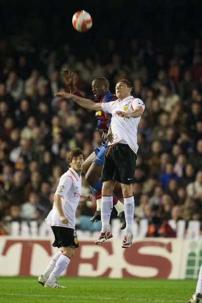 Yaya Toure (C), Joaquin (R) ve David Silva (L) eylem — Stok fotoğraf