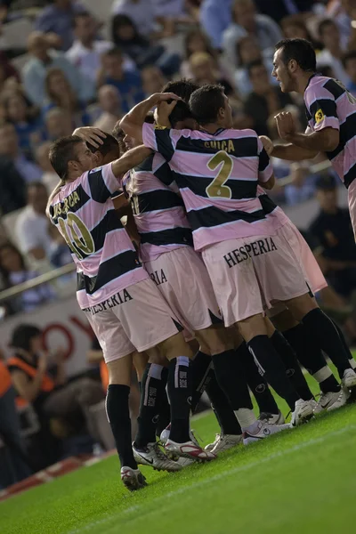 Los jugadores de Espanyol celebran gol —  Fotos de Stock