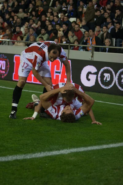 Bilbao players celebrate goal — Stock Photo, Image