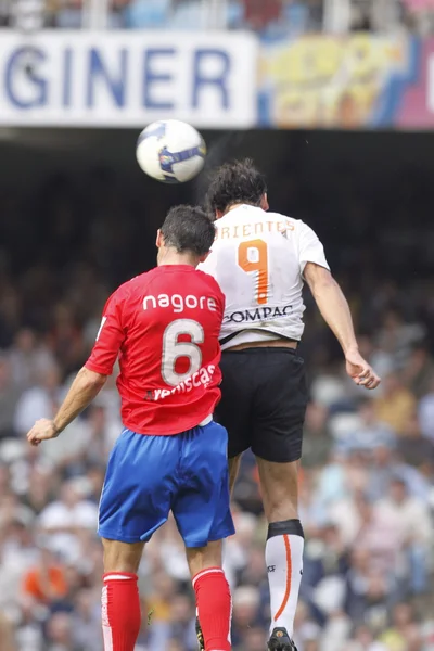 Morientes (R) and Nagore (L) in action — Stock fotografie