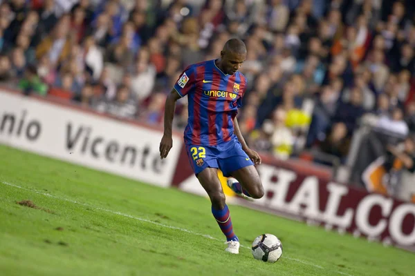 Eric Abidal durante el juego — Foto de Stock