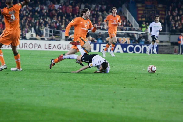 David Villa cadde e fu danneggiato — Foto Stock