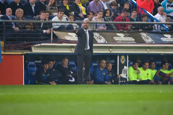 Josep Guardiola during the game — Stock Photo, Image