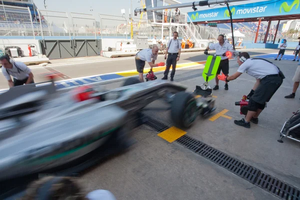 Михаэль Шумахер на Гран-при Европы Формула-1 — стоковое фото