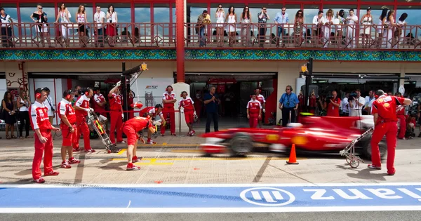 Ferrari F1 Team durante a Fórmula 1 do Grande Prémio da Europa — Fotografia de Stock