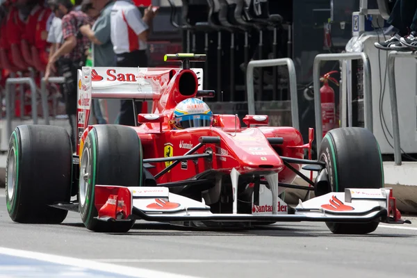 Fernando Alonso tijdens de Europese Grand Prix Formule 1 — Stockfoto