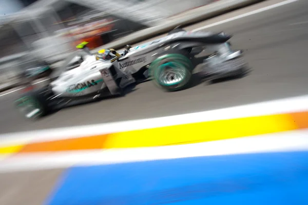 Nico Rosberg podczas europejskich Grand Prix Formuły 1 — Zdjęcie stockowe